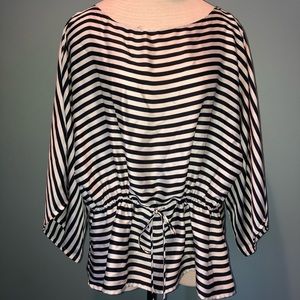 Dark blue striped blouson chaps XL shirt